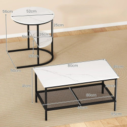 Set mese de cafea Costway JV13194WH (White) Thumb