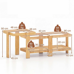 Set mese de cafea Costway JV13656NA (Natural) Thumb