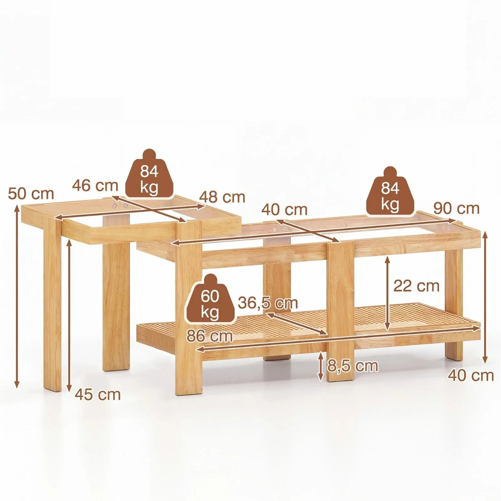 Set mese de cafea Costway JV13656NA (Natural) - 3