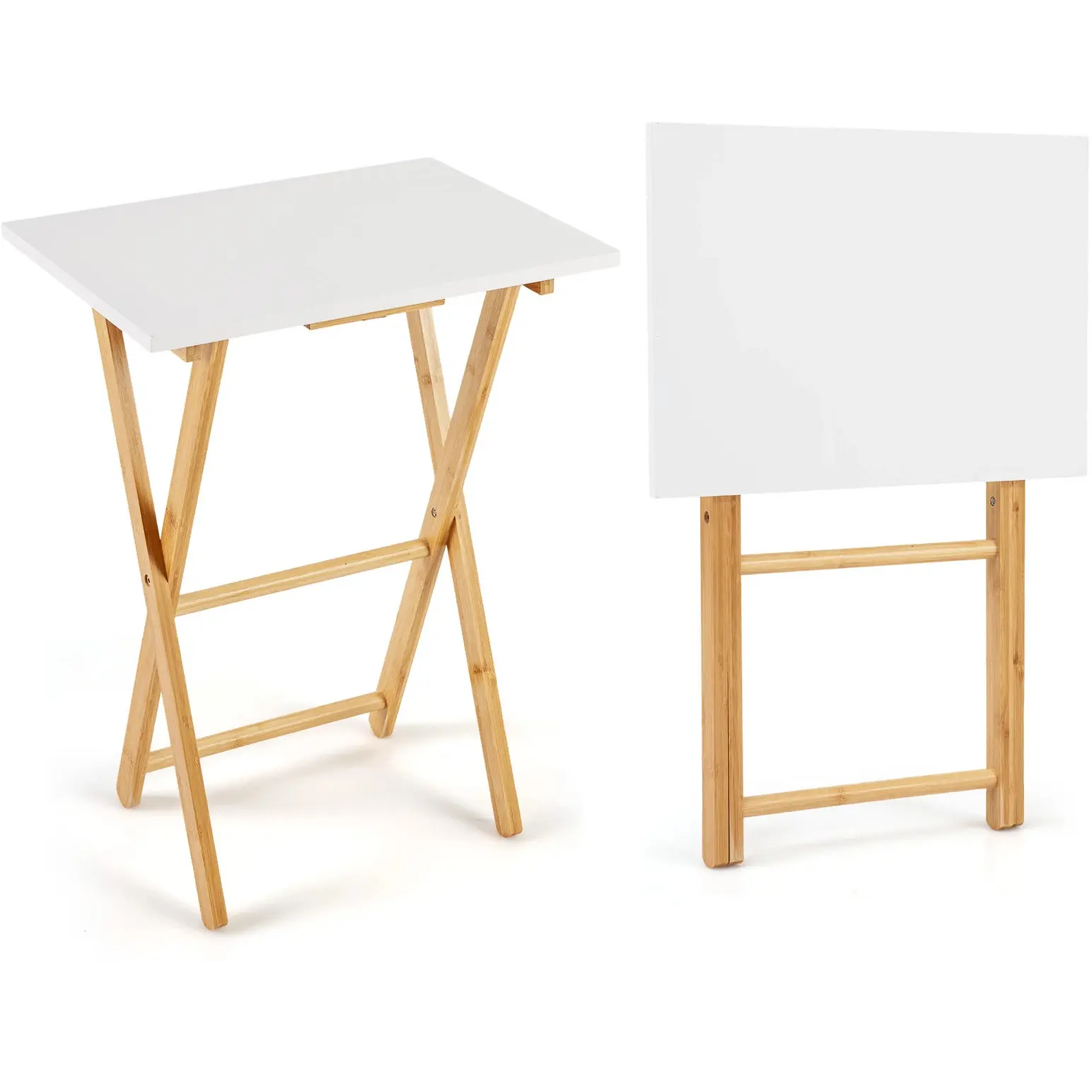 Set mese de cafea Costway JV13703WH-2 (White/Natural) - 2
