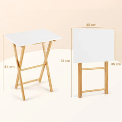 Set mese de cafea Costway JV13703WH-2 (White/Natural) Thumb