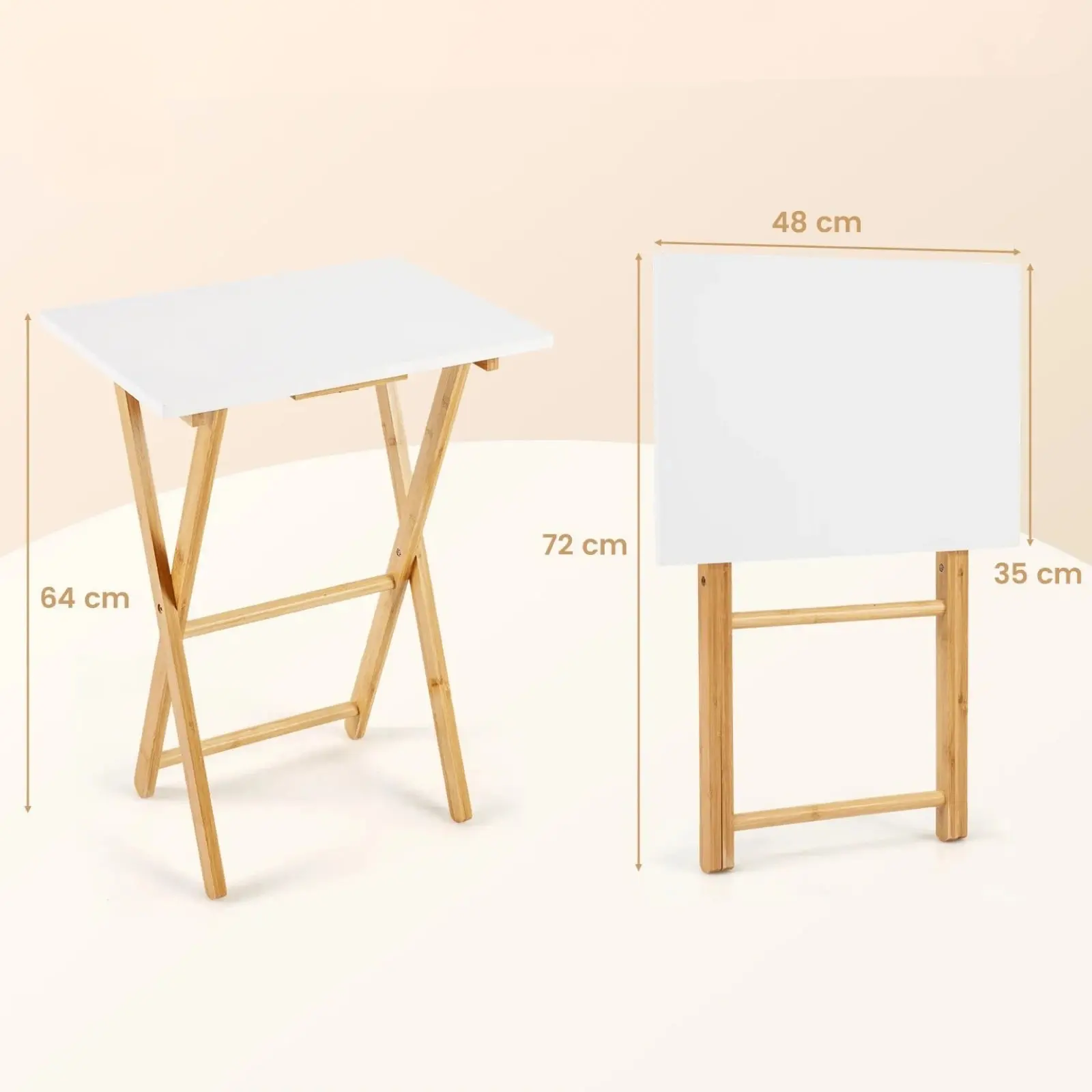 Set mese de cafea Costway JV13703WH-2 (White/Natural) - 3