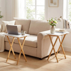 Set mese de cafea Costway JV13703WH-2 (White/Natural)