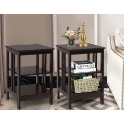 Set masute pentru reviste Costway HW65689CF-2 (Brown)