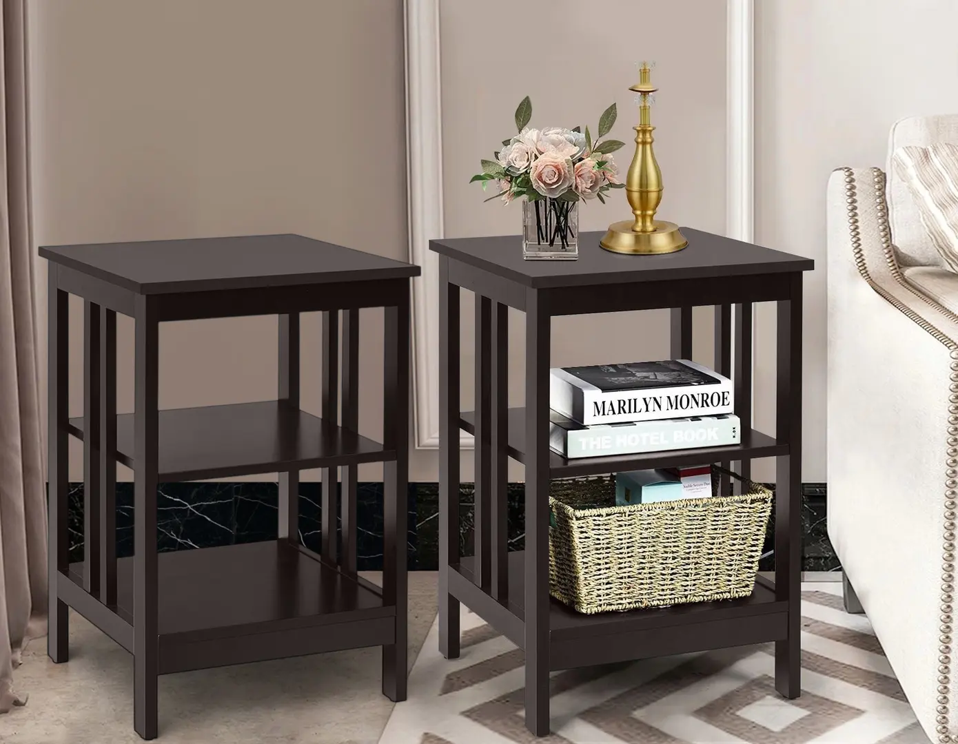 Set masute pentru reviste Costway HW65689CF-2 (Brown)