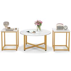 Set mese pentru reviste Costway JV11013WH (White/Gold) Thumb
