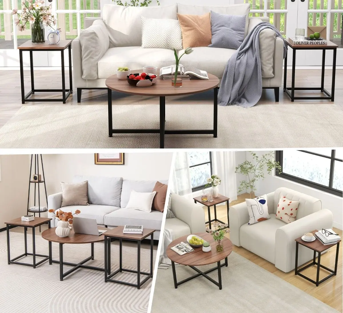 Set mese pentru reviste Costway JV11013WT (Walnut)