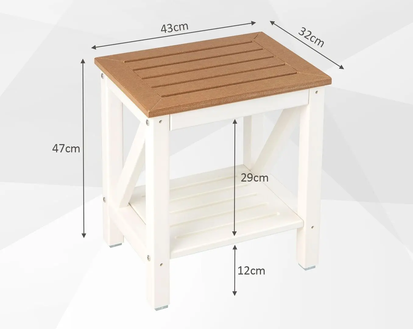 Masa pentru reviste Costway BA7863CF (Brown/White) - 5