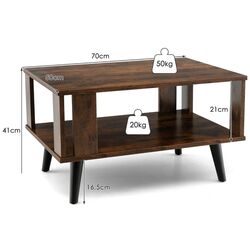 Masa pentru reviste Costway HV10347CF (Brown/Black) Thumb