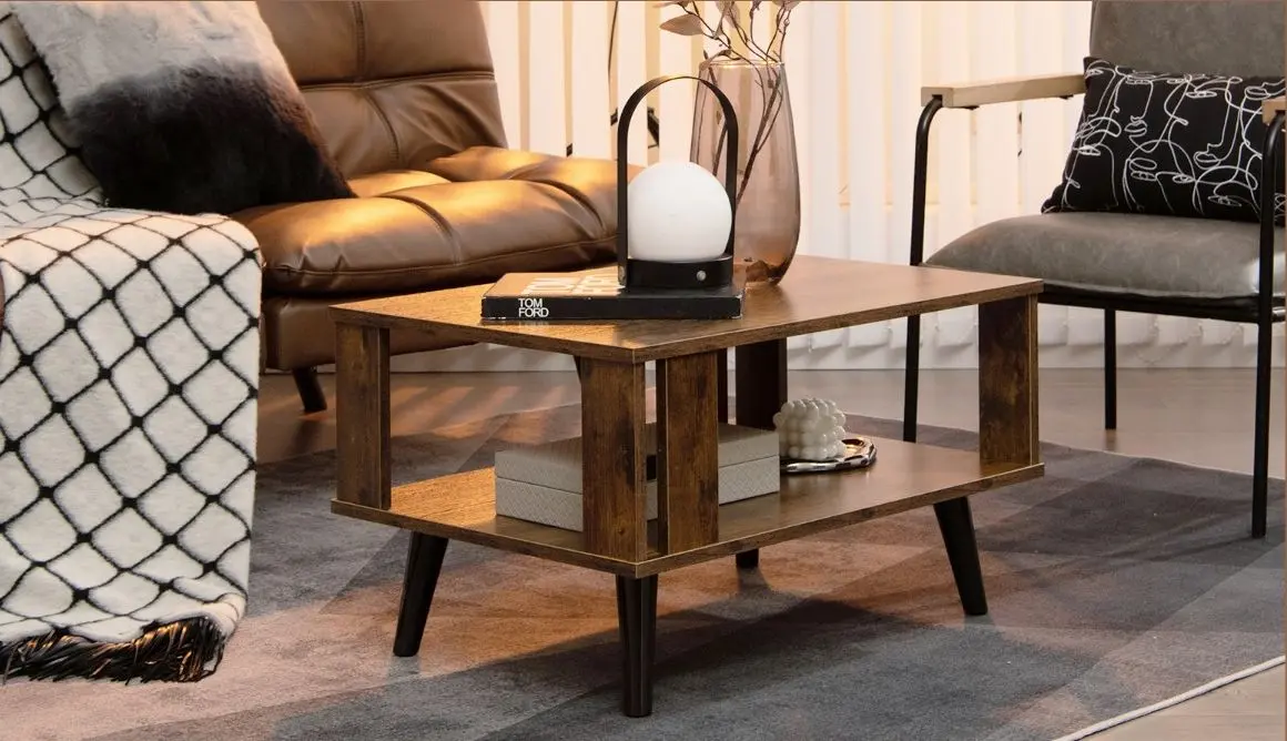 Masa pentru reviste Costway HV10347CF (Brown/Black)