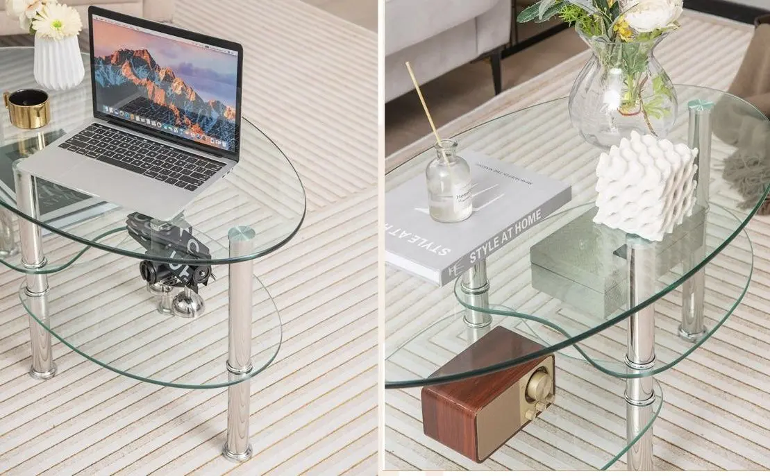 Masa pentru reviste Costway HV10456TR (Tranparent)