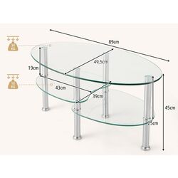 Masa pentru reviste Costway HV10456TR (Tranparent) Thumb