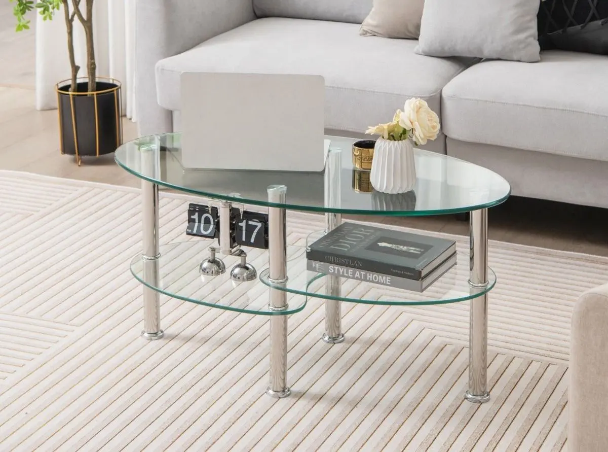 Masa pentru reviste Costway HV10456TR (Tranparent)