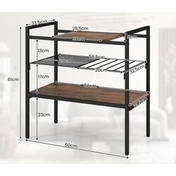 Masa pentru reviste Costway HV10460CF (Rustic Brown/Black) Thumb