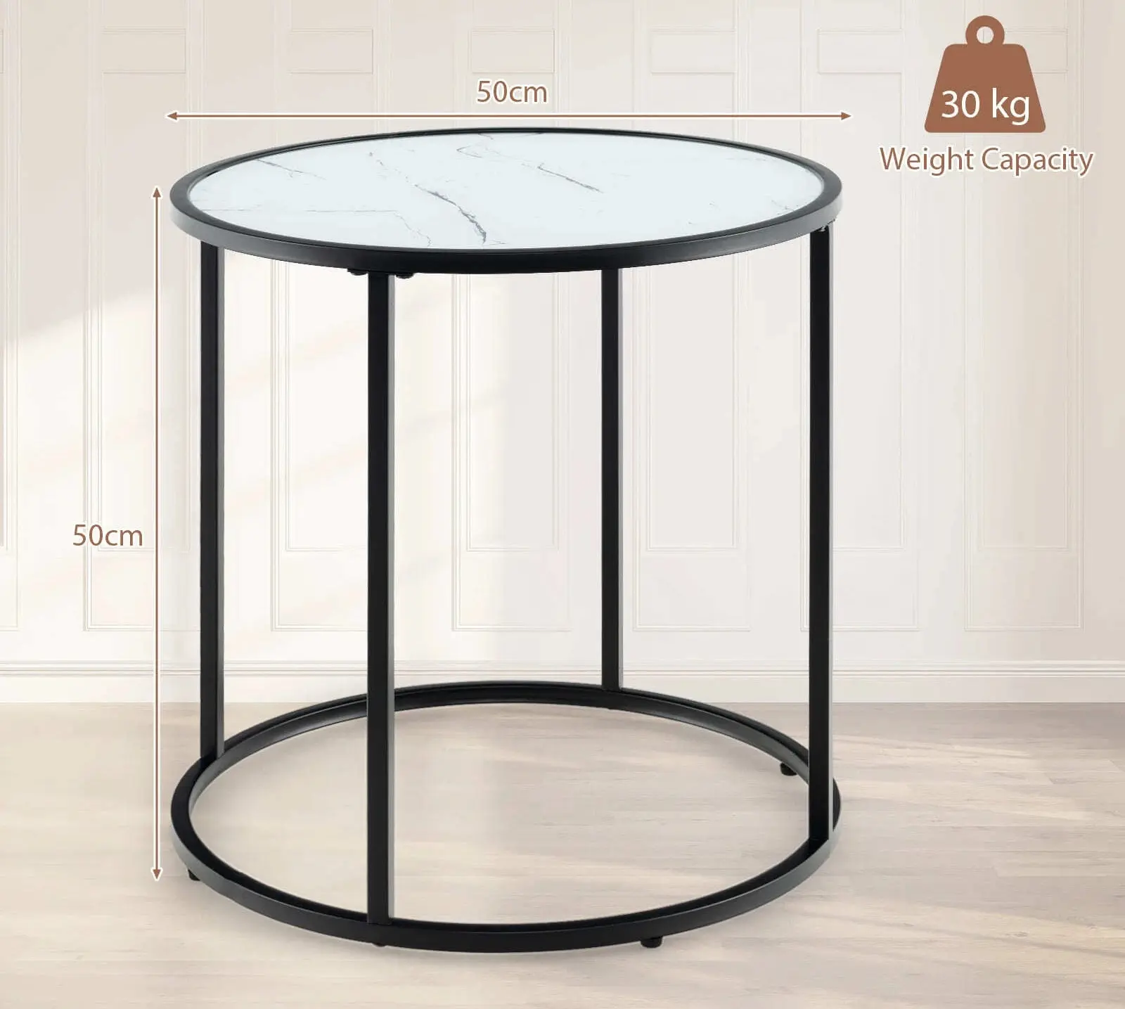 Masa pentru reviste Costway HV10529WH (White/Black)