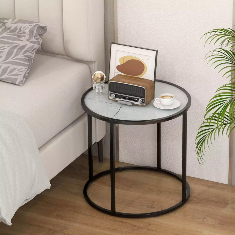 Masa pentru reviste Costway HV10529WH (White/Black)
