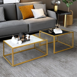 Set mese pentru reviste Costway HV10613 (Golden/White/Black)