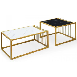 Set mese pentru reviste Costway HV10613 (Golden/White/Black) Thumb