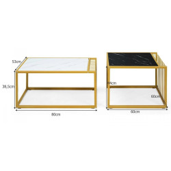 Set mese pentru reviste Costway HV10613 (Golden/White/Black) Thumb