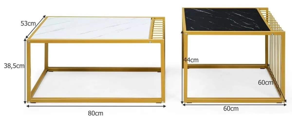 Set mese pentru reviste Costway HV10613 (Golden/White/Black)