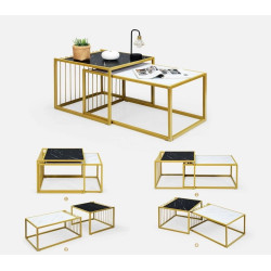 Set mese pentru reviste Costway HV10613 (Golden/White/Black) Thumb
