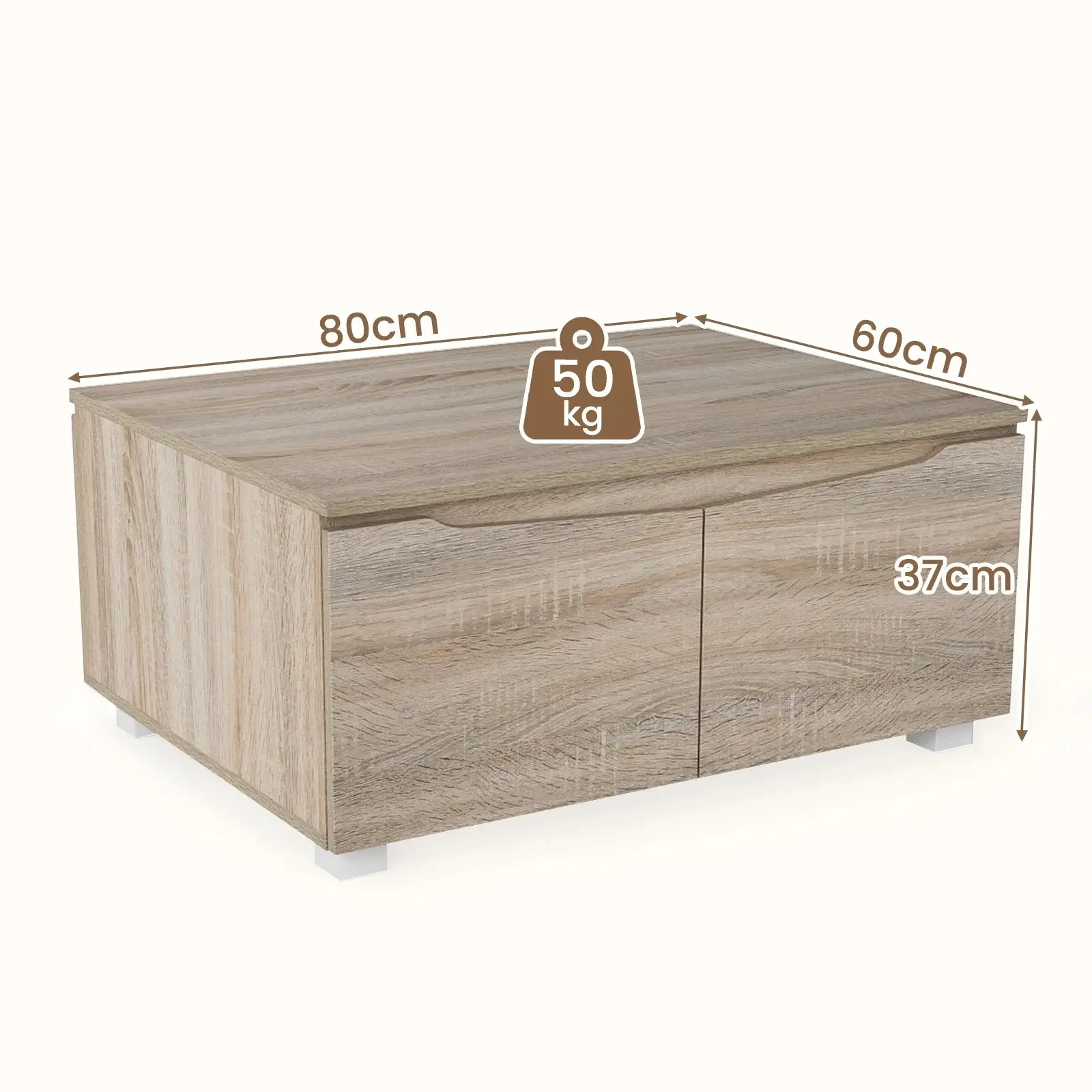 Masuta cafea Costway HV10808CF (Natural) - 3