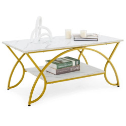 Masa pentru reviste Costway HV10816WH (White/Gold) Thumb