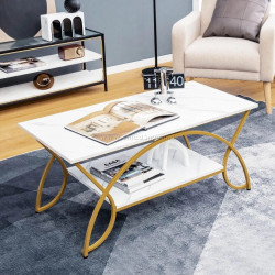 Masa pentru reviste Costway HV10816WH (White/Gold)
