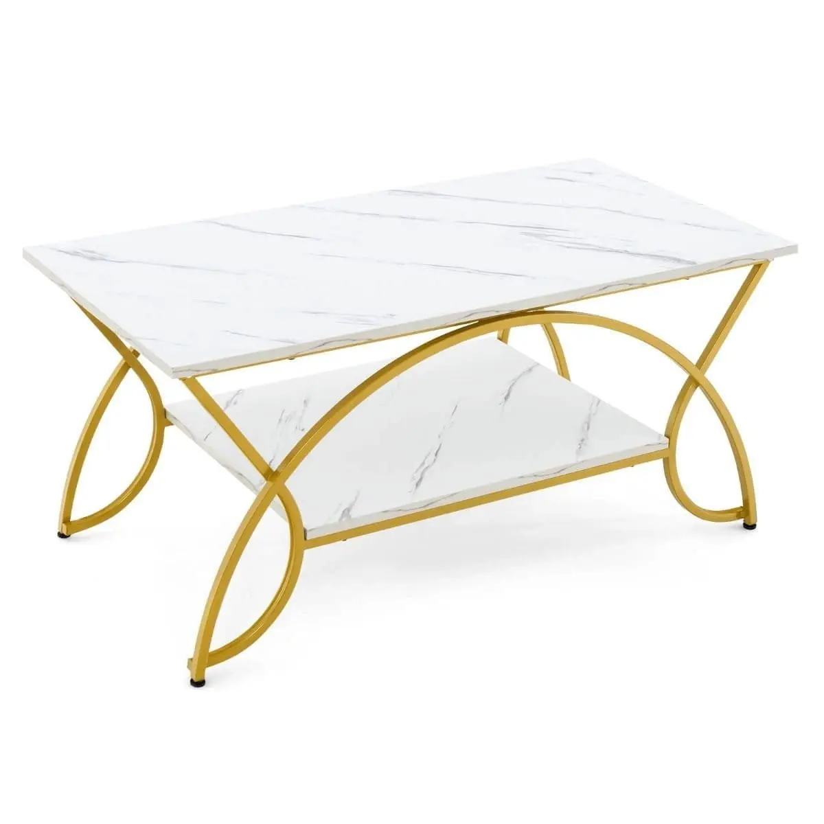 Masa pentru reviste Costway HV10816WH (White/Gold) - 4
