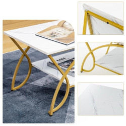 Masa pentru reviste Costway HV10816WH (White/Gold) Thumb