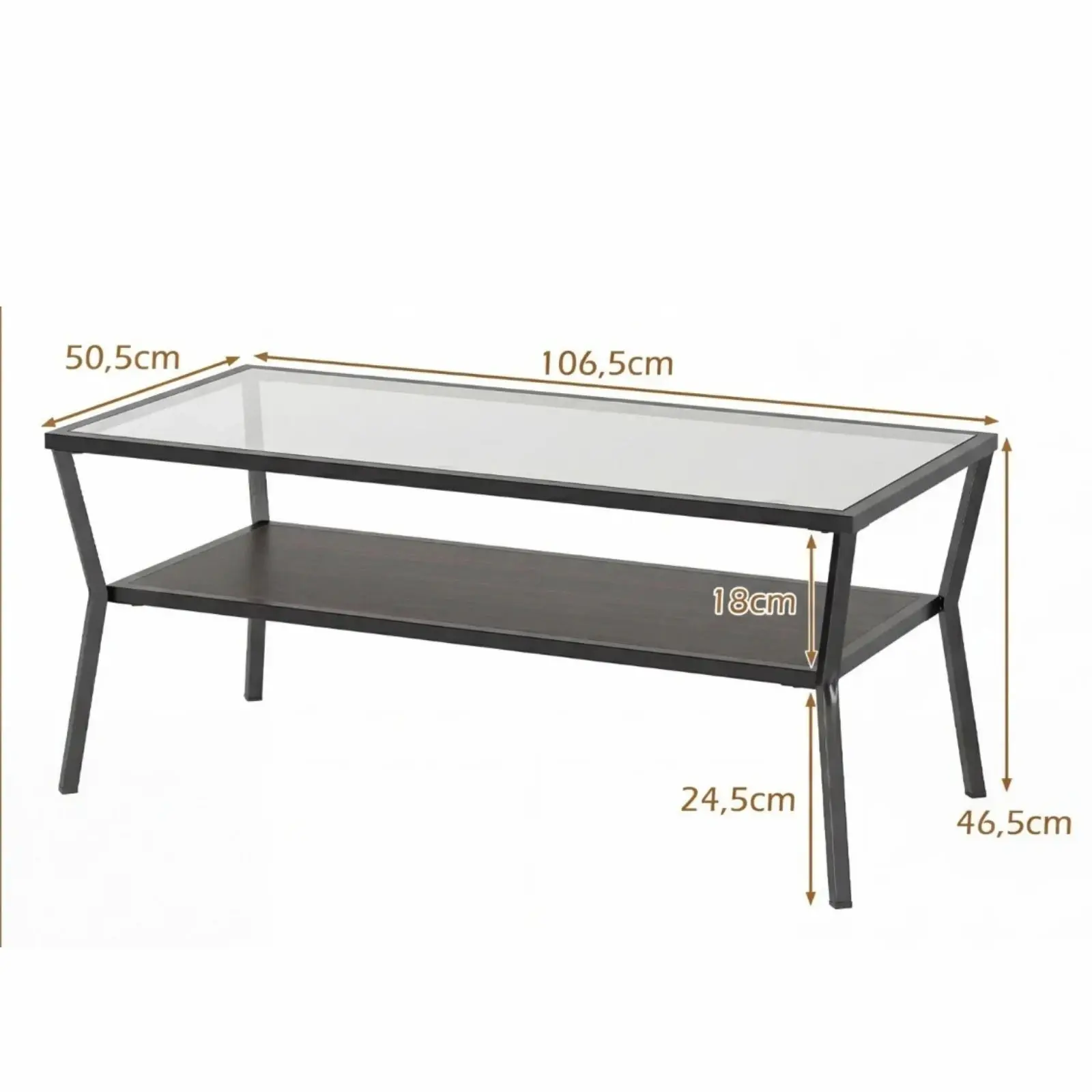 Masa pentru reviste Costway HV10939BK (Black/Brown) - 3