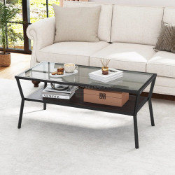 Masa pentru reviste Costway HV10939BK (Black/Brown)