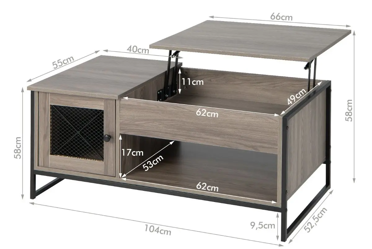 Masa pentru reviste Costway JV10415GR (Grey)