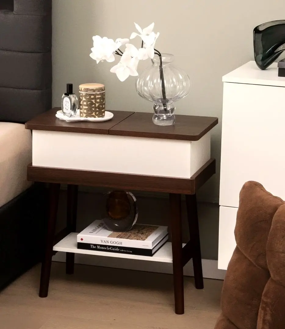 Masa pentru reviste Costway JV10655DK (Brown/White)