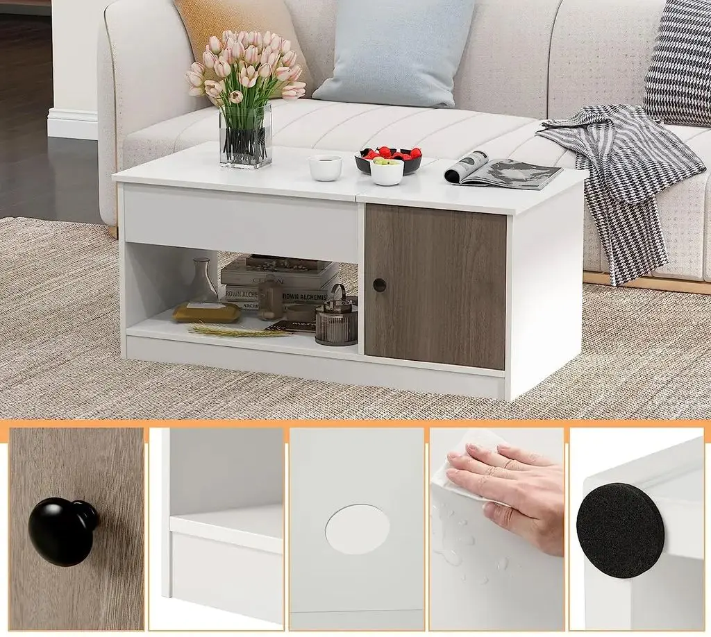 Masa pentru reviste Costway JV10869 (White) - 4