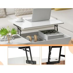 Masa pentru reviste Costway JV10869 (White) Thumb