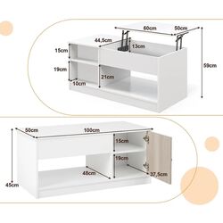 Masa pentru reviste Costway JV10869 (White) Thumb