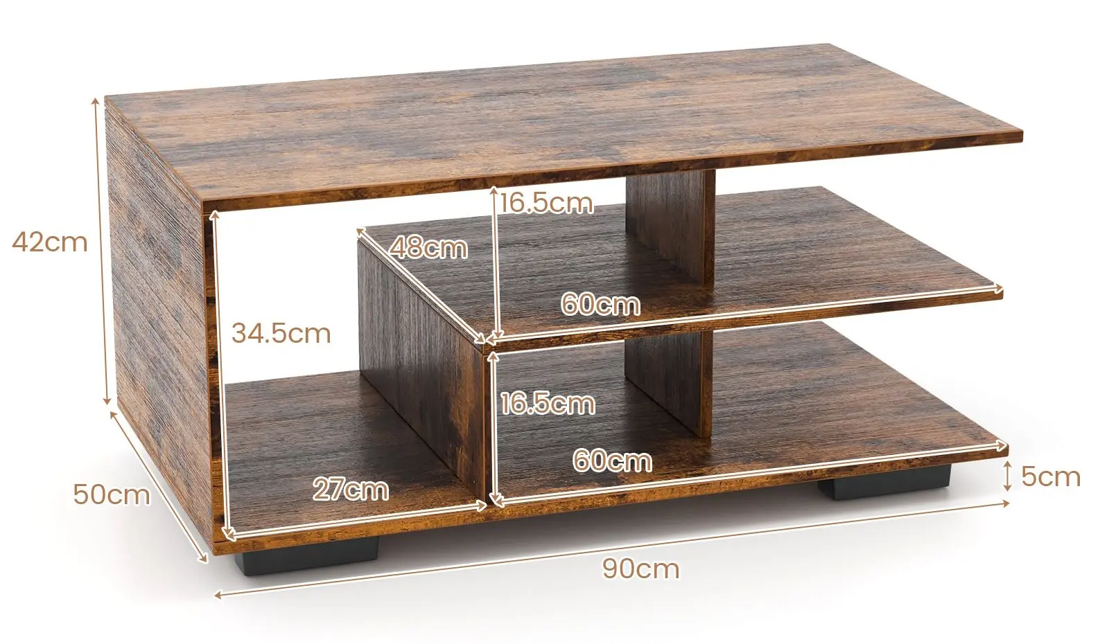 Masa pentru reviste Costway JV11328CF (Rustic Brown)