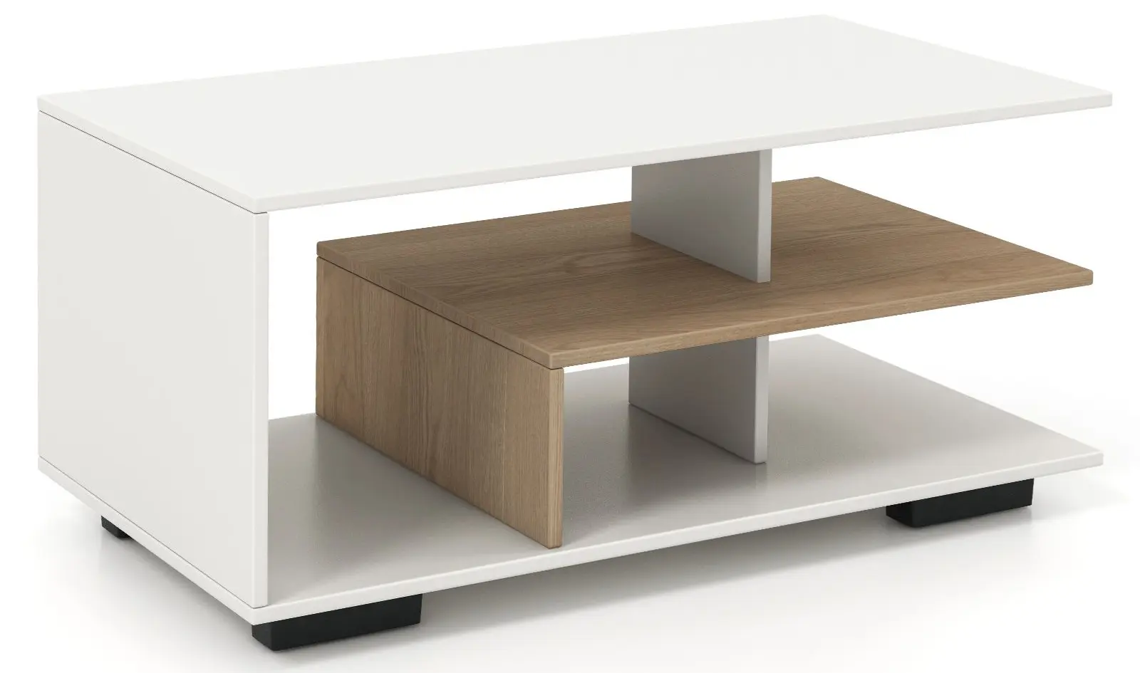 Masa pentru reviste Costway JV11328WH (White/Natural) - 2