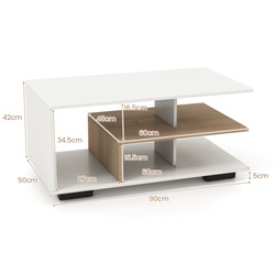 Masa pentru reviste Costway JV11328WH (White/Natural) Thumb