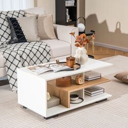 Masa pentru reviste Costway JV11328WH (White/Natural)