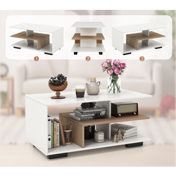 Masa pentru reviste Costway JV11328WH (White/Natural) Thumb
