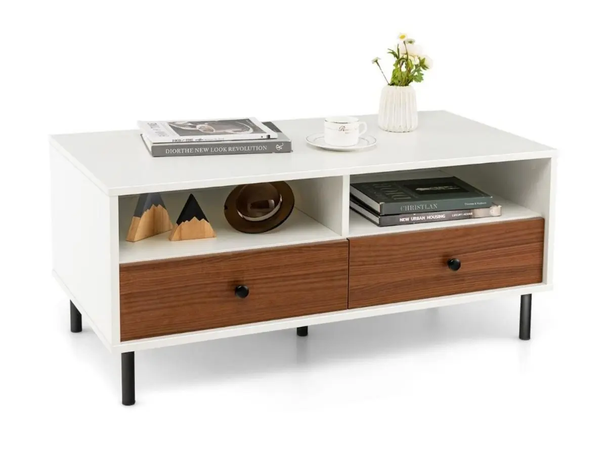 Masa pentru reviste Costway JV11335WH (White/Brown)