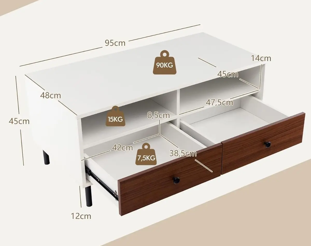Masa pentru reviste Costway JV11335WH (White/Brown)