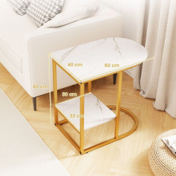 Masuta cafea Costway JV11384WH (White/Gold) Thumb
