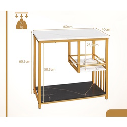 Журнальный столик Costway JV11554WH (White/Black/Gold) Thumb