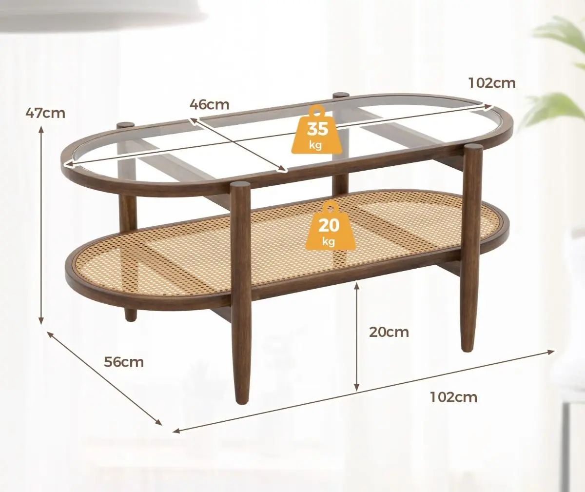 Masa pentru reviste Costway JV11716BN (Brown) - 3