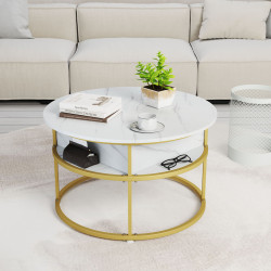 Masuta cafea Costway JV11826WH (White/Gold) Thumb