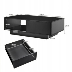 Журнальный столик Costway JV11839DK (Black) Thumb