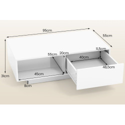 Masa pentru reviste Costway JV11839WH (White) Thumb